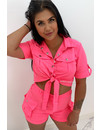 NEON PINK - 'SAVAGE' - CARGO TWO PIECE SET