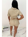 BEIGE - 'SAVAGE' - CARGO TWO PIECE SET