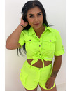 NEON YELLOW - 'SAVAGE' - CARGO TWO PIECE SET