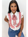 PINK - 'LOIS' - RUFFLE KNOT BLOUSE