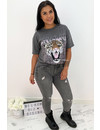 DARK GREY - 'UNTAMED TIGER' - OVERSIZED TEE