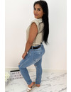 QUEEN HEART JEANS - LIGHT BLUE - SLIM FIT RIPPED BOYFRIEND JEANS - 760