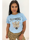 LIGHT BLUE - 'FIGHTER LEO' - AMBIKA LEO TEE