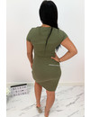 ARMY GREEN - 'NINA' - BASIC RIBBED MIDI DRESS