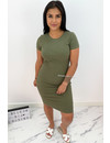 ARMY GREEN - 'NINA' - BASIC RIBBED MIDI DRESS