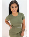 ARMY GREEN - 'NINA' - BASIC RIBBED MIDI DRESS