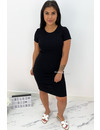 BLACK - 'NINA' - BASIC RIBBED MIDI DRESS