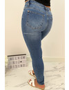 QUEEN HEARTS JEANS - BLUE - SUPER SKINNY RIPPED KNEE - 694