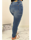 QUEEN HEARTS JEANS - BLUE - SUPER SKINNY RIPPED KNEE - 694