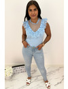 LIGHT BLUE - 'VANESSA' - LACE TOP