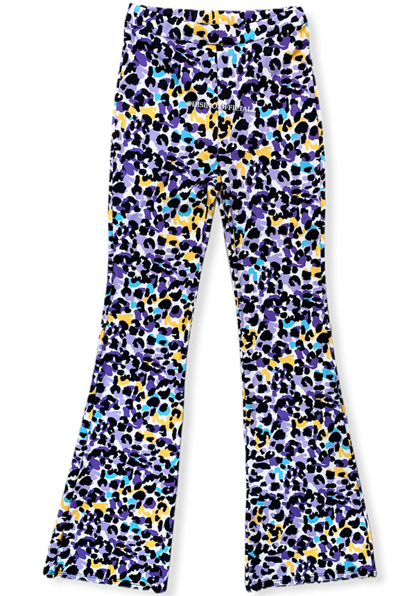 PURPLE - 'SOPHIA' - LEOPARD PRINT FLARED PANTS