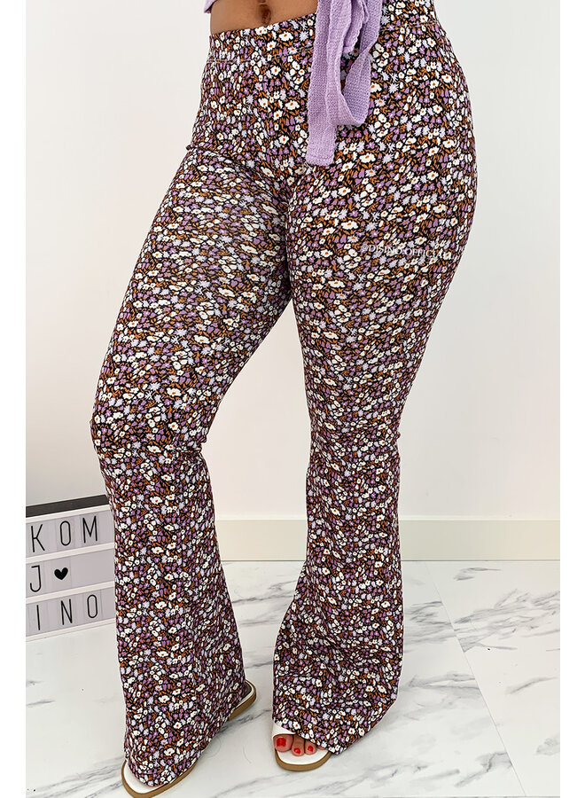 LILA - 'LOVEY' - CUTE FLORAL FLARED PANTS