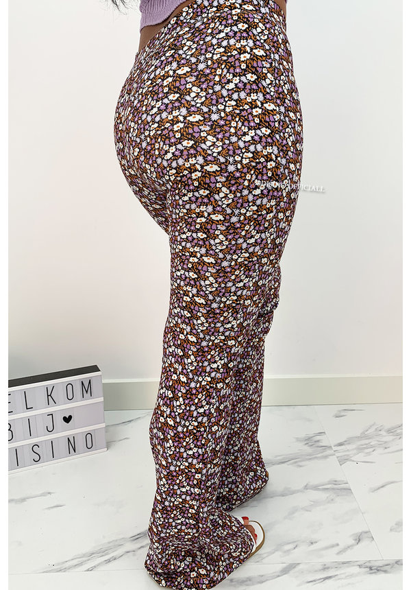 LILA - 'LOVEY' - CUTE FLORAL FLARED PANTS