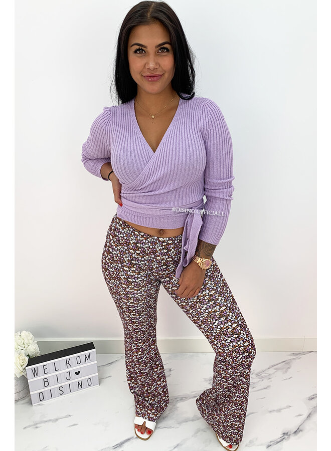 LILA - 'LOVEY' - CUTE FLORAL FLARED PANTS