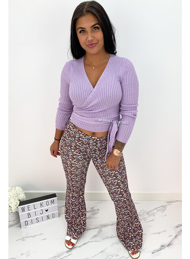 LILA - 'LOVEY' - CUTE FLORAL FLARED PANTS