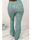 GREEN - 'LEO LOVEY' - LEO DOTTED FLARED PANTS