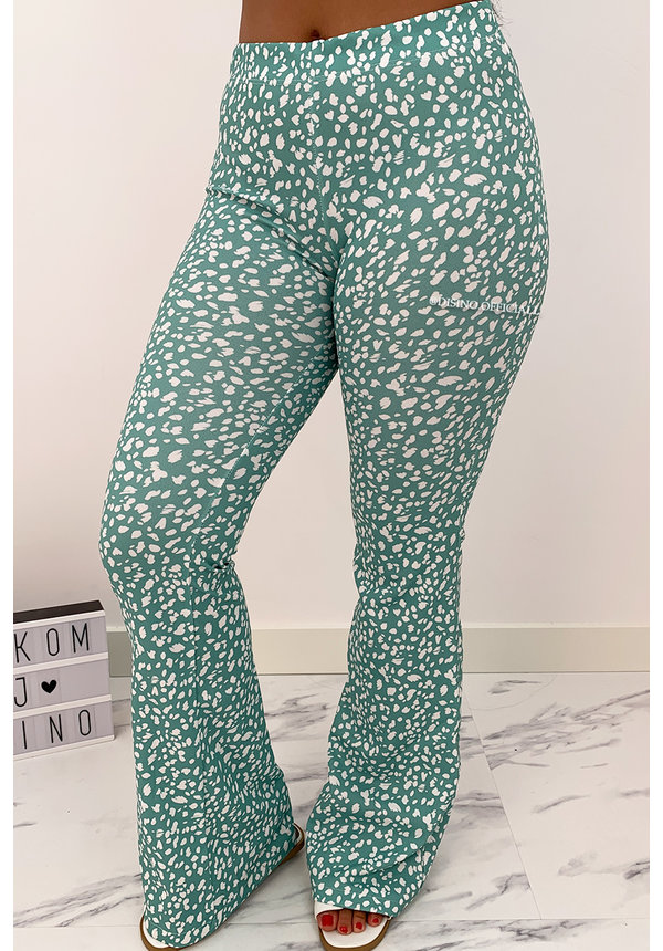 GREEN - 'LEO LOVEY' - LEO DOTTED FLARED PANTS