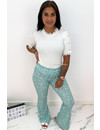 GREEN - 'LEO LOVEY' - LEO DOTTED FLARED PANTS