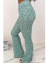 GREEN - 'LEO LOVEY' - LEO DOTTED FLARED PANTS