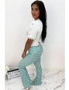 GREEN - 'LEO LOVEY' - LEO DOTTED FLARED PANTS