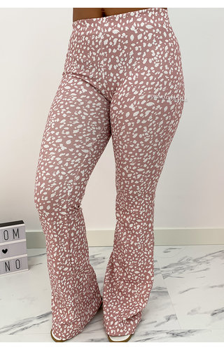 SOFT PINK - 'LEO LOVEY' - LEO DOTTED FLARED PANTS SOFT PINK - 'LEO LOVEY' - LEO DOTTED FLARED PANTS