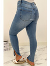 QUEEN HEARTS JEANS -  BLUE - PERFECT SKINNY SIDE SPLIT - 9371