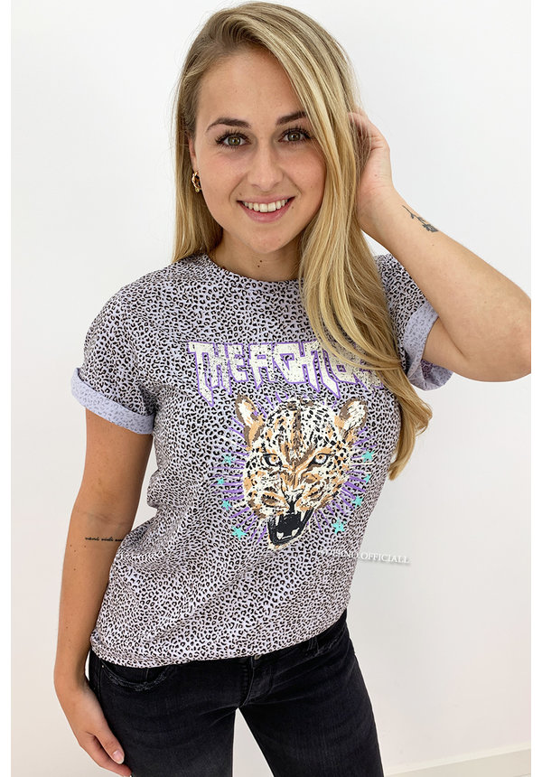 LILA - 'FIGHTERS' - DOTTED AMBIKA TIGER HEAD TEE