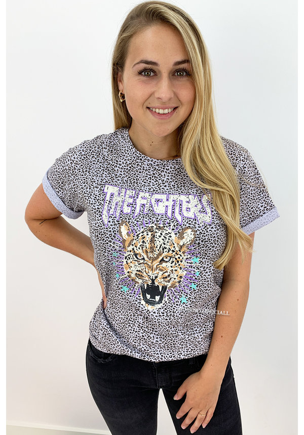 LILA - 'FIGHTERS' - DOTTED AMBIKA TIGER HEAD TEE