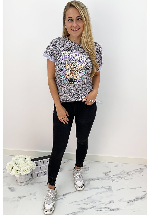 LILA - 'FIGHTERS' - DOTTED AMBIKA TIGER HEAD TEE