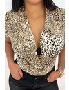 BEIGE - 'JAINY' - SOFT TOUCH LEOPARD PRINT BODYSUIT