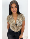 BEIGE - 'JAINY' - SOFT TOUCH LEOPARD PRINT BODYSUIT