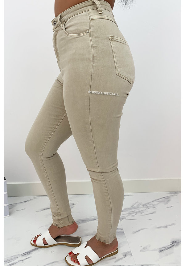 QUEEN HEARTS JEANS - BEIGE - PERFECT SUPER HIGH WAIST - 9171