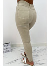 QUEEN HEARTS JEANS - BEIGE - PERFECT SUPER HIGH WAIST - 9171