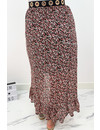 PINK - 'LAROSAS' - FLORAL RUFFLE MAXI SKIRT