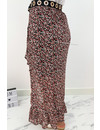 PINK - 'LAROSAS' - FLORAL RUFFLE MAXI SKIRT