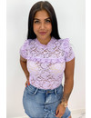 LILA - 'MAIKE' - ALL OVER LACE SHORT SLEEVE TOP