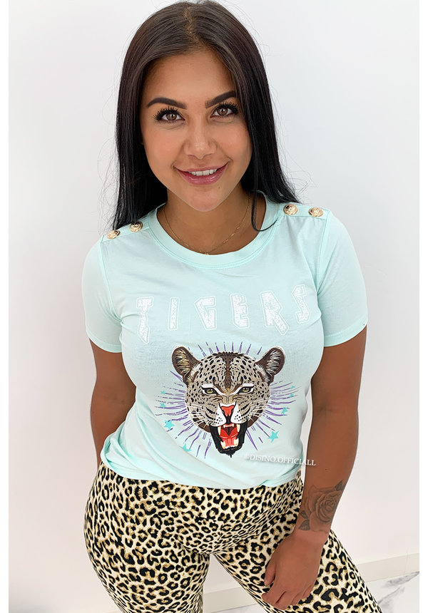 MINT GREEN - 'FUNKY TIGERS' - INSPIRED TEE