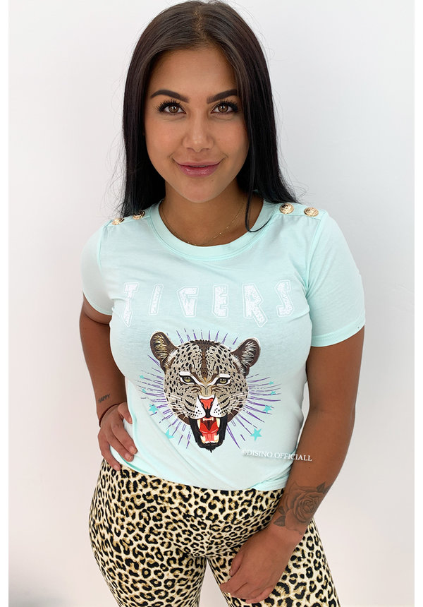 MINT GREEN - 'FUNKY TIGERS' - INSPIRED TEE