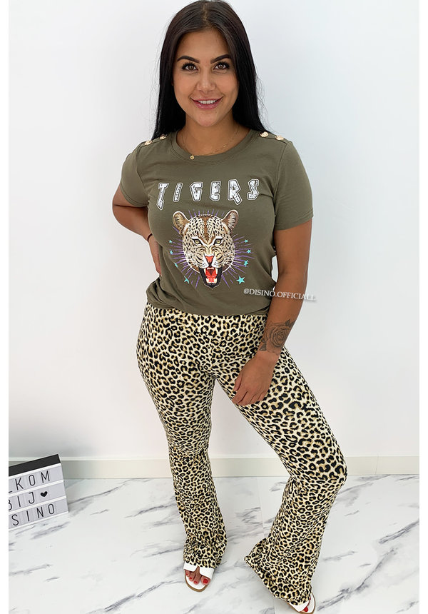 KHAKI GREEN - 'FUNKY TIGERS' - INSPIRED TEE