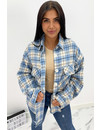 BLUE - 'CARESSA' - CHECKED OVERSIZED BLOUSE JACK