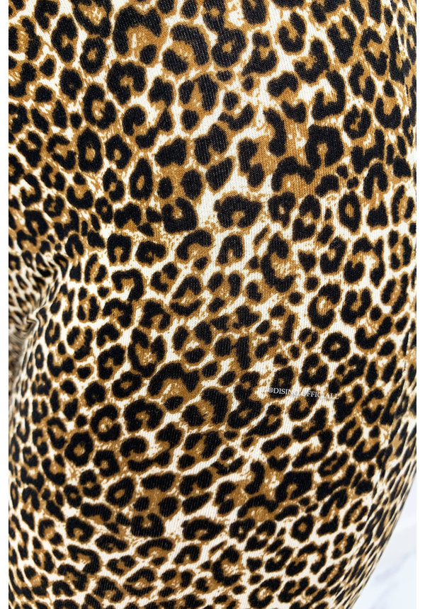 CAMEL - 'PHOEBE' - SOFT TOUCH LEOPARD FLARED PANTS