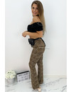 CAMEL - 'PHOEBE' - SOFT TOUCH LEOPARD FLARED PANTS