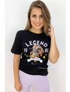 BLACK - 'LEGENDS' - OVERSIZED TIGER TEE