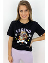 BLACK - 'LEGENDS' - OVERSIZED TIGER TEE