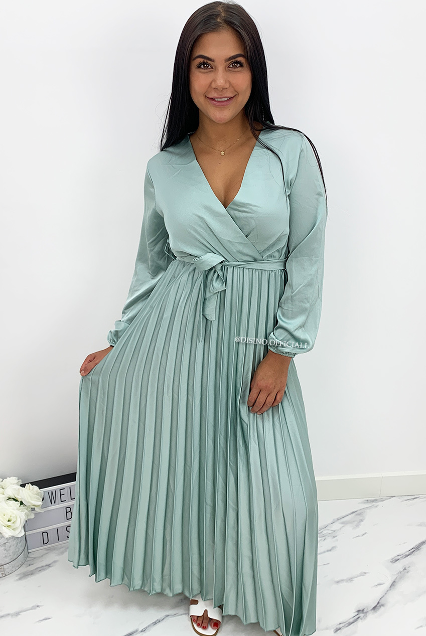 plisse maxi dress