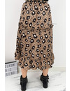 CAMEL - 'NATALIA' - LEOPARD PRINT MIDI RUFFLE SKIRT