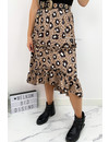 CAMEL - 'NATALIA' - LEOPARD PRINT MIDI RUFFLE SKIRT