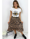 CAMEL - 'NATALIA' - LEOPARD PRINT MIDI RUFFLE SKIRT