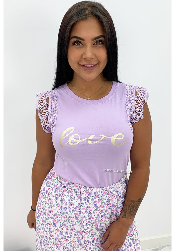 LILA - 'LACE LOVE' - LACE SHOULDER TOP