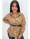 CAMEL - 'DEMI STARS' - OVERSIZED CORDUROY BLOUSE STAR PRINTED